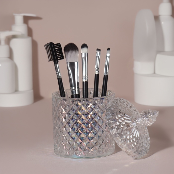 Органайзер для хранения, 1 секция, с крышкой, d = 8,5 &times; 13,5 см, цвет прозрачный