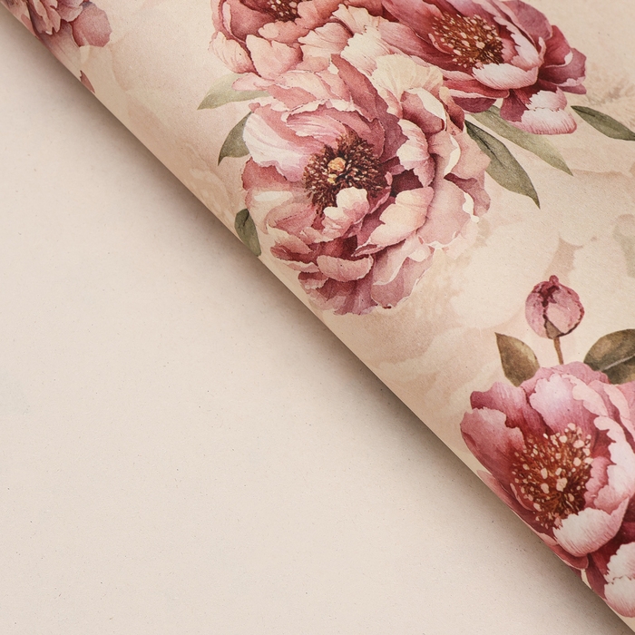 Бумага упаковочная, крафт Бумага упаковочная, крафт "Бутон", 70 х 100 см, 1 лист