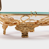 Фруктовница металлическая &laquo;Хайгарден&raquo;, 26&times;18&times;19 см, съёмная ручка, цвет металла золотой