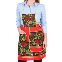Фартук &laquo;Хохлома&raquo;, сувенирный, с карманом и полотенцем