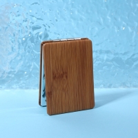 Зеркало складное &laquo;Бамбук&raquo;, 6,4 &times; 9 см, с увеличением, цвет &laquo;тёмное дерево&raquo;