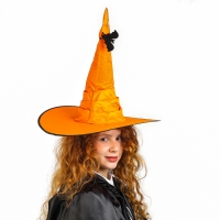 Карнавальная шляпа &laquo;Оранжевая&raquo;, драпированная, с летучей мышью, р. 56 &ndash; 58