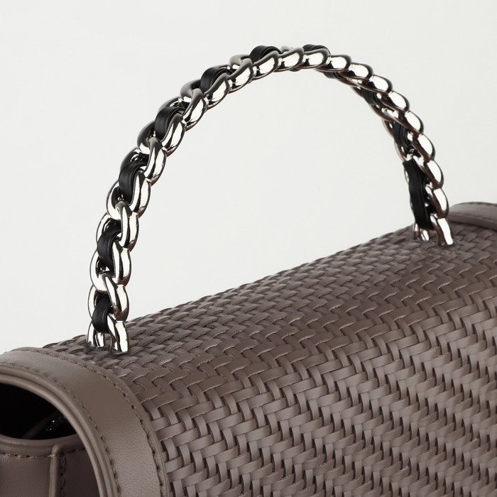 Ручка для сумки, металлическая, с винтами для крепления, 12,8 &times; 6,5 см, цвет серебряный/чёрный