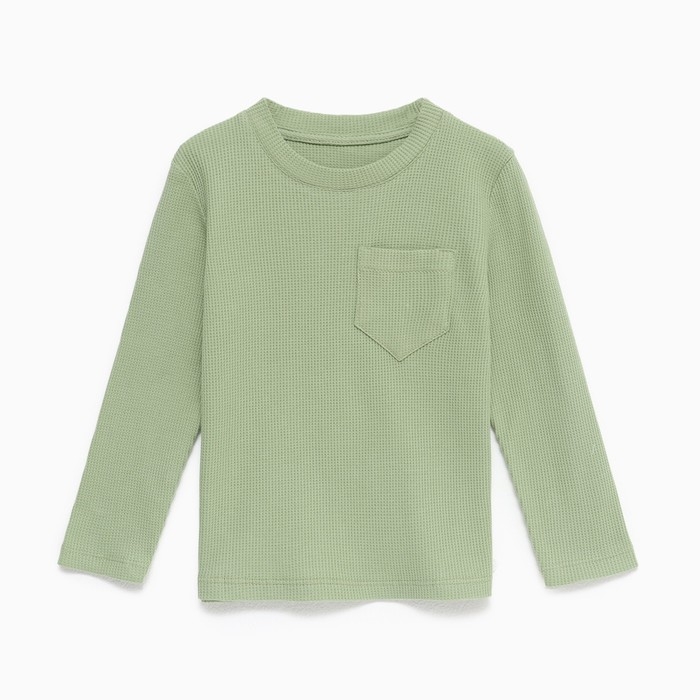 Лонгслив детский с карманом KAFTAN "Basic line", р.32 (110-116 см), хаки