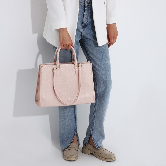 Сумка женская тоут на молнии, цвет розовый Сумка женская тоут на молнии, цвет розовый