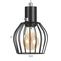 Светильник подвесной "Лофт" 1х25Вт Е27 Чёрный 12х116х11