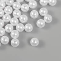 Набор бусин "Жемчуг" d 10 мм, 250 гр, белоснежный