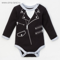 Боди Крошка Я &laquo;Рок стайл&raquo;, рост 68-74 см, (размер24), цвет чёрный