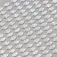 Наклейка пластик стразы "Капли" серебро 15х9 см