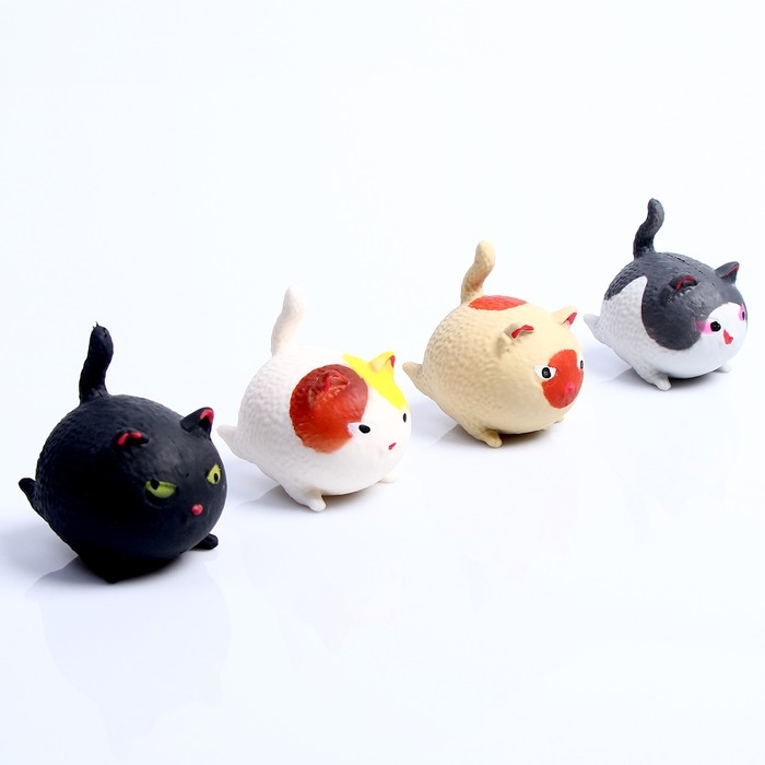 Антистресс сквиш мялка &laquo;Коты&raquo;, цвета МИКС, в шоубоксе, с пастой