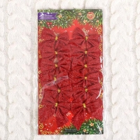 Украшение ёлочное "Бантик - блеск" (набор 12 шт) 4,5х5,5 см, красный Украшение ёлочное "Бантик - блеск" (набор 12 шт) 4,5х5,5 см, красный