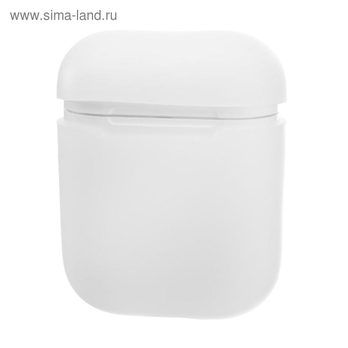 Чехол Luazon для футляра AirPods 1/2, мат. верха: силикон, 56х24х47 мм, люминесцентный белый Чехол Luazon для футляра AirPods 1/2, мат. верха: силикон, 56х24х47 мм, люминесцентный белый