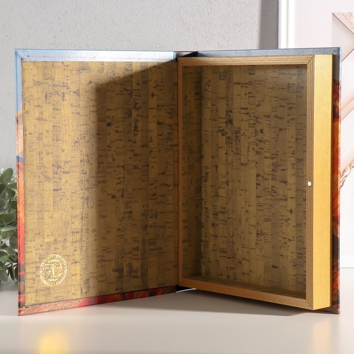 Шкатулка-книга дерево, кожзам "Бесконечные горы" 28,5х22х4 см