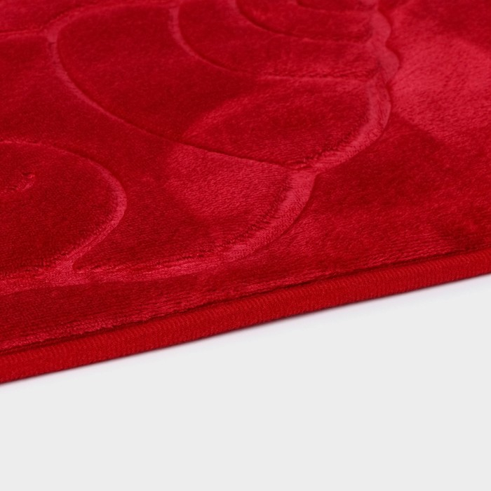 Коврики для ванной и туалета Доляна «Ракушки», объёмные, 2 шт: 40×50, 50×80 см, цвет бордовый Коврики для ванной и туалета Доляна «Ракушки», объёмные, 2 шт: 40×50, 50×80 см, цвет бордовый