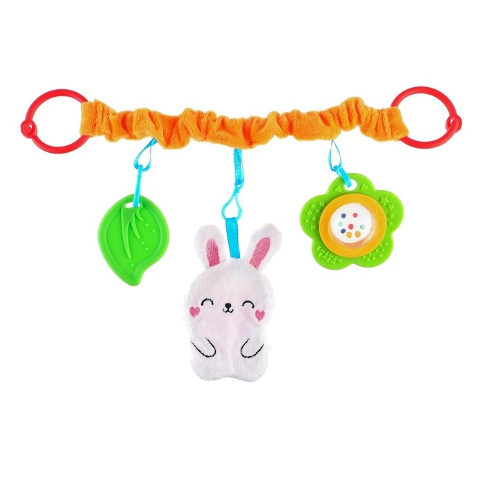 Растяжка - погремушка мягкая на кроватку/коляску «Зайка», Крошка Я Растяжка - погремушка мягкая на кроватку/коляску «Зайка», Крошка Я