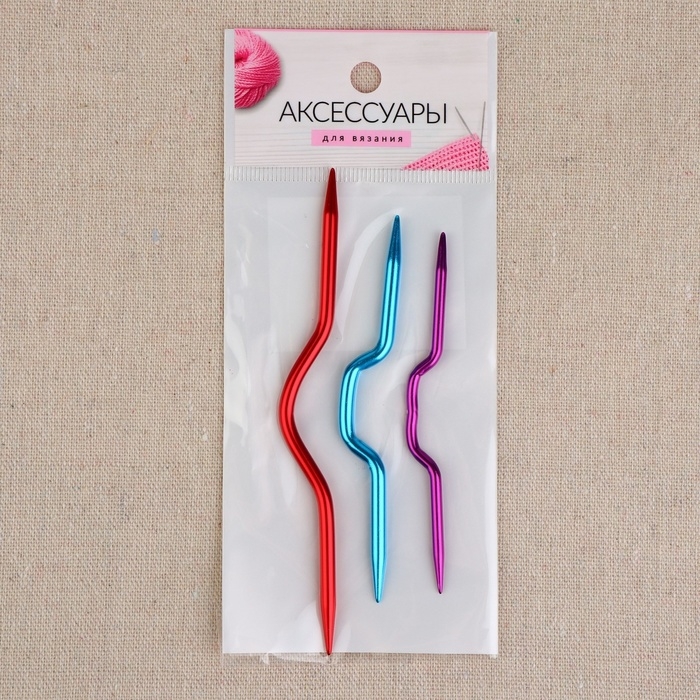 Набор вспомогательных спиц для вязания, алюминий, d = 2/3 мм, 9/10/12 см, 3 шт, цвет МИКС Набор вспомогательных спиц для вязания, алюминий, d = 2/3 мм, 9/10/12 см, 3 шт, цвет МИКС