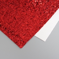Лист для творчества иск.кожа "Крупные блёстки" красный лист 33х20 см толщина 0,84 мм Лист для творчества иск.кожа "Крупные блёстки" красный лист 33х20 см толщина 0,84 мм