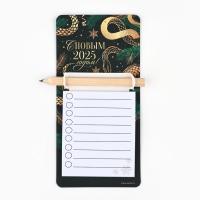 Магнит новогодний с блоком для записи и карандашом &laquo;Новый год: 2025 год&raquo;, 7 х 14,4 см