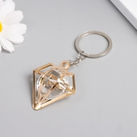 Брелок металл "Бриллиант" кристалл, золото 2х4х4 см Брелок металл "Бриллиант" кристалл, золото 2х4х4 см