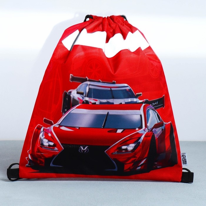 Мешок для обуви со светоотражающим элементом &laquo;Гоночная тачка&raquo; 30 х 40 см