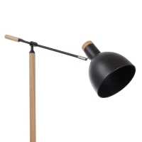 Торшер 19117/1BK E27 40Вт светлое дерево-черный H.150 см