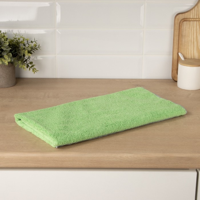 Тряпка для пола Raccoon, 250 г/м², 60×80 см, микрофибра, с оверлоком, 1 шт, цвет зеленый Тряпка для пола Raccoon, 250 г/м², 60×80 см, микрофибра, с оверлоком, 1 шт, цвет зеленый