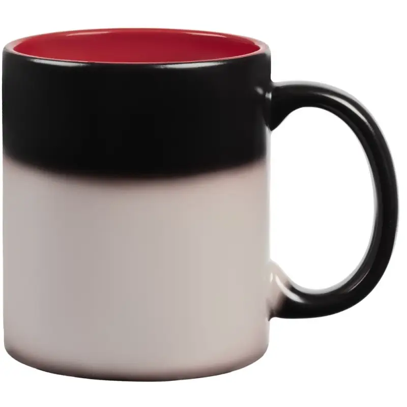 Кружка-хамелеон On Display, матовая, черная с красным Кружка-хамелеон On Display, матовая, черная с красным