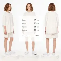 Футболка унисекс T1, молочно-белая, размер M/L