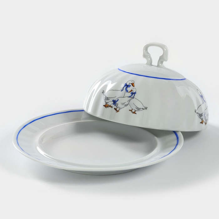 Масленка фарфоровая &laquo;Гуси&raquo;, 500 мл