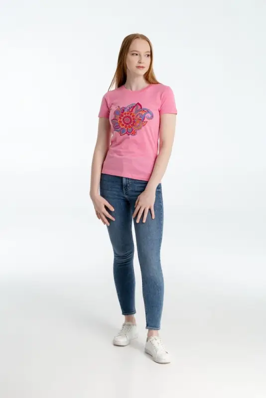 Футболка женская &laquo;Узор&raquo;, розовая, размер S