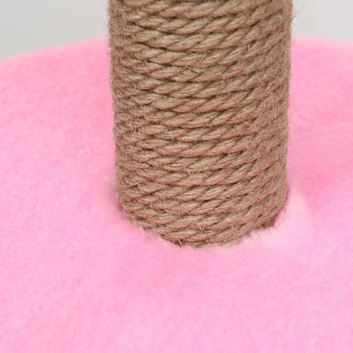 Дом для кошек с когтеточкой, с лежаком, круглый, 35 х 35 х 70 см, розовый Дом для кошек с когтеточкой, с лежаком, круглый, 35 х 35 х 70 см, розовый