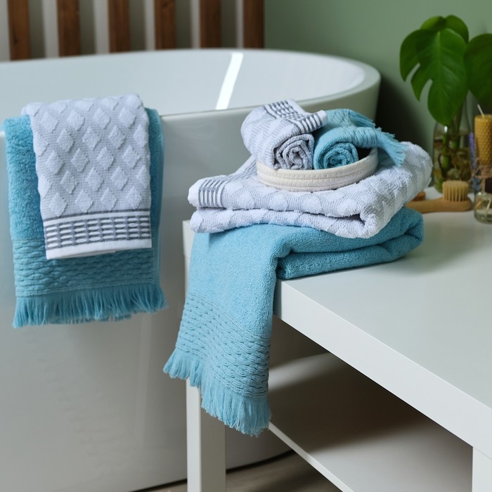 Полотенце махровое LoveLife &laquo;Аморе&raquo; 50х90 см, голубой, 100% хлопок, 450 гр/м2