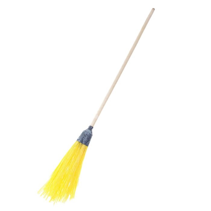 Метла полипропиленовая, круглая, наборная &laquo;Усиленная&raquo;, с черенком, 5 колец, цвет МИКС