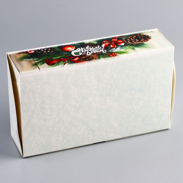 Новый год. Коробка складная, кондитерская упаковка без окна Новый год. Коробка складная, кондитерская упаковка без окна "С Новым годом!", 25 х 15 х 7 см
