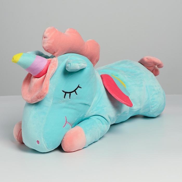 Мягкая игрушка &laquo;Единорог&raquo;, с пледом, цвет голубой