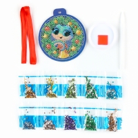 Алмазная мозаика на новый год для детей на подвеске «Змейка», 10 х 10 см, новогодний набор для творчества Алмазная мозаика на новый год для детей на подвеске «Змейка», 10 х 10 см, новогодний набор для творчества