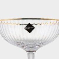 Бокал для коктейлей стеклянный Magistro «Орион», 350 мл, 11,1×12,5 см, с золотой отводкой Бокал для коктейлей стеклянный Magistro «Орион», 350 мл, 11,1×12,5 см, с золотой отводкой