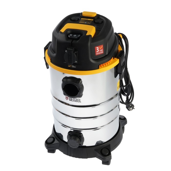 Пылесос строительный Denzel RVC30, 1400 Вт, бак 30 л, шланг 3 м, расход воздуха 35 л/мин Пылесос строительный Denzel RVC30, 1400 Вт, бак 30 л, шланг 3 м, расход воздуха 35 л/мин