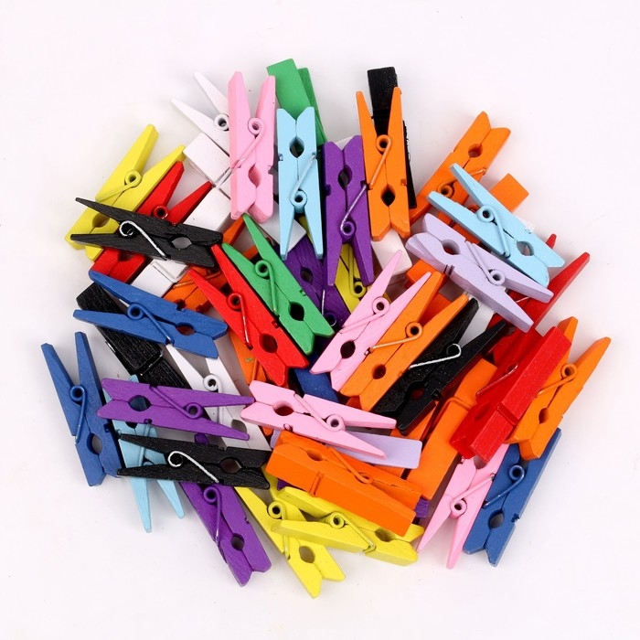 Набор прищепок для декора &laquo;Классика&raquo; 50 шт., 1 шт. &mdash; 3,5 см, МИКС