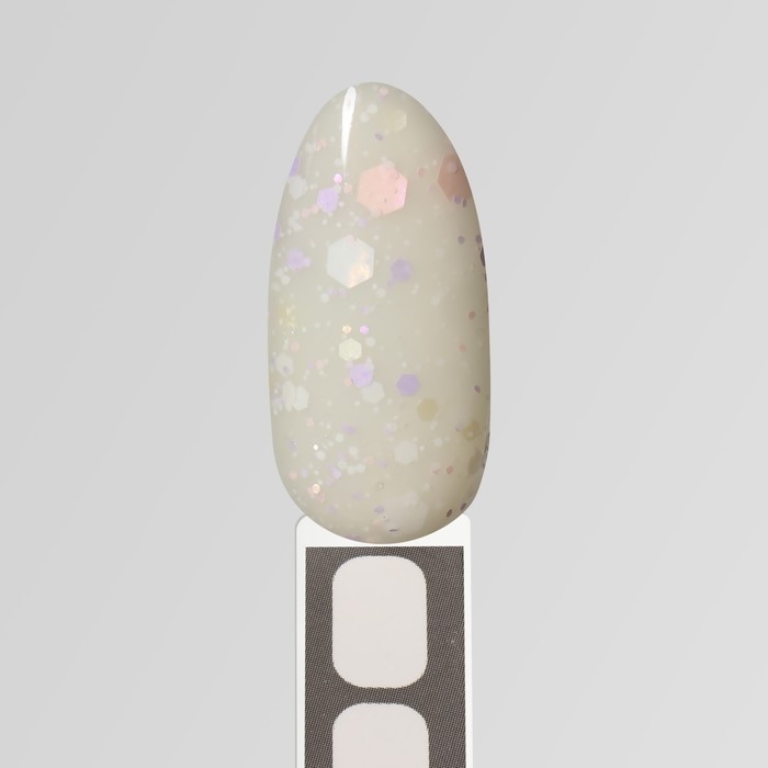 Гель лак для ногтей, &laquo;MILK GLITTER&raquo;, 3-х фазный, 8мл, LED/UV, цвет прозрачный (11)
