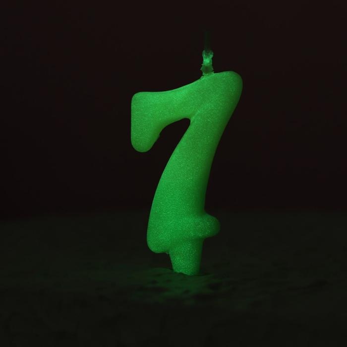 Свеча для торта цифра Свеча для торта цифра "Люминесцентная", 5,5 см, цифра "7"