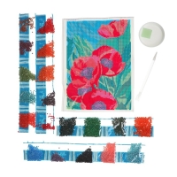 Алмазная мозаика с полным заполнением на холсте &laquo;Маки&raquo;, 15 х 21 см