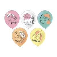 Шар латексный 12" &laquo;Образ&raquo;, пастель, 1-сторонний, 5 дизайнов, набор 25 шт.