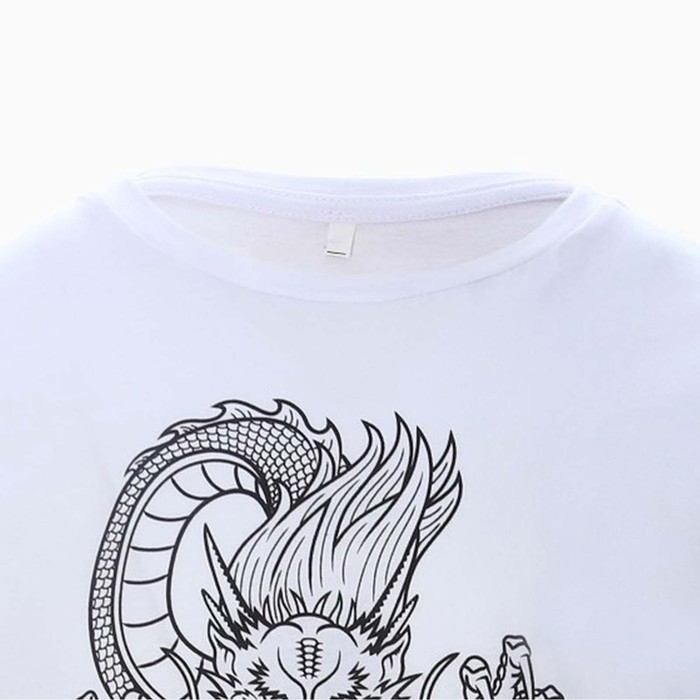 Футболка мужская &laquo;Дракон&raquo;, цвет белый/принт чёрный, размер 50