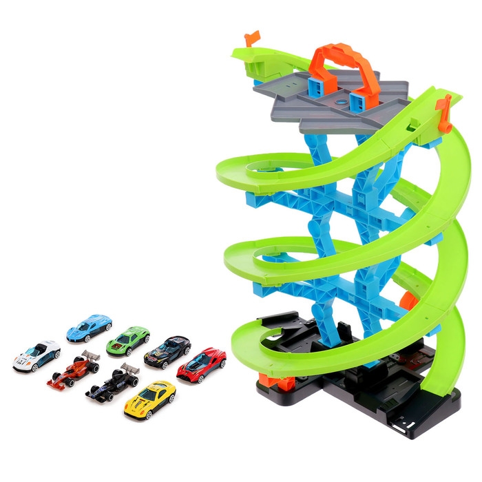 Автотрек &laquo;Виражи&raquo;, в комплекте 8 машинок