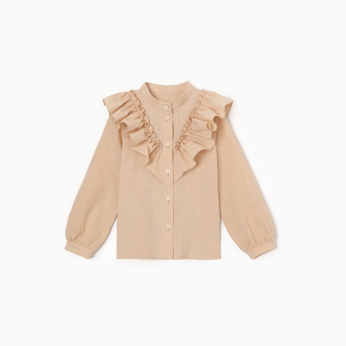 Блузка для девочки MINAKU цвет светло-бежевый, рост 128 см