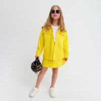 Рубашка для девочки джинсовая KAFTAN, размер 34 (122-128 см), цвет жёлтый