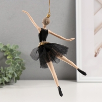 Сувенир полистоун подвеска "Балерина в черном платье - полёт" 9х4х21,5 см