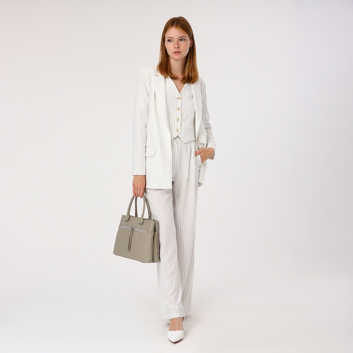 Сумка-тоут на молнии, 2 наружных кармана, цвет серый Сумка-тоут на молнии, 2 наружных кармана, цвет серый