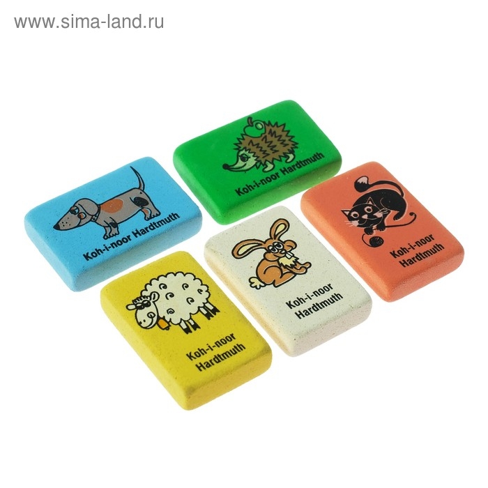 Набор 5 штук ластик Koh-I-Noor каучук 6875/40 цветной, с детским рисунком, МИКС (2364427) Набор 5 штук ластик Koh-I-Noor каучук 6875/40 цветной, с детским рисунком, МИКС (2364427)